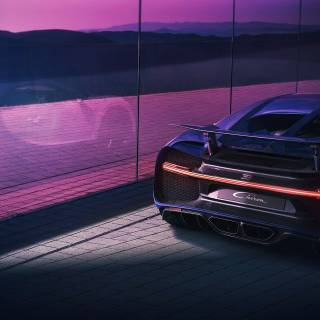 Bugatti Chiron rear wallpaper