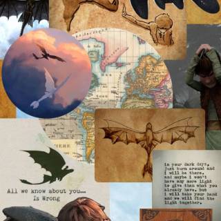 Dragon collage wallpaper
