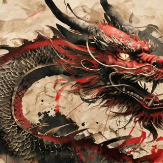 Dragon collage wallpaper