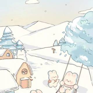 Kawaii winter iPhone wallpaper