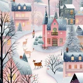 Kawaii winter iPhone wallpaper