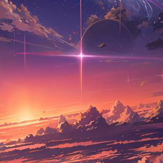 Anime sunset mobile wallpaper