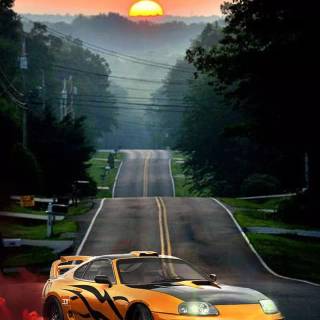 Car drift iPhone wallpaper