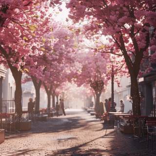 Cherry tree iPhone wallpaper