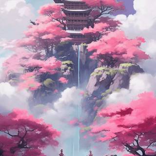 Cherry tree iPhone wallpaper