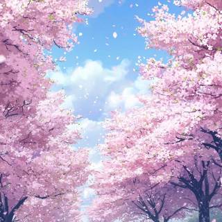 Cherry tree iPhone wallpaper