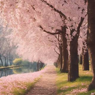 Cherry tree iPhone wallpaper