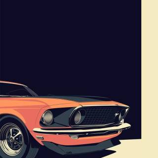 1969 Mustang phone wallpaper