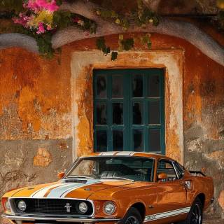 1969 Mustang phone wallpaper