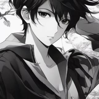 Black and white phone anime wallpaper