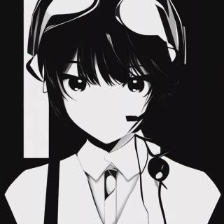 Black and white phone anime wallpaper