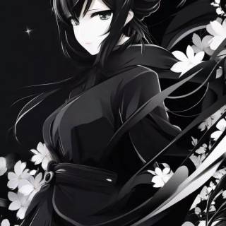 Black and white phone anime wallpaper