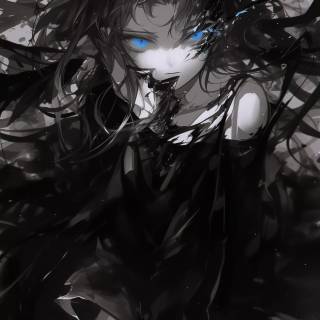 Black and white phone anime wallpaper