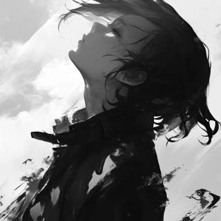 Black and white phone anime wallpaper