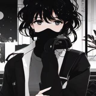 Black and white phone anime wallpaper