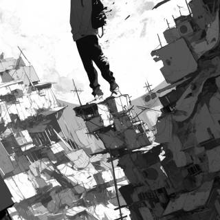 Black and white phone anime wallpaper