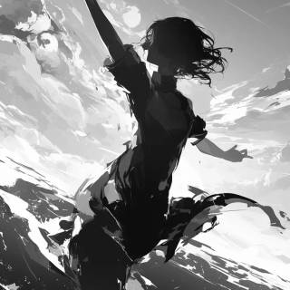 Black and white phone anime wallpaper