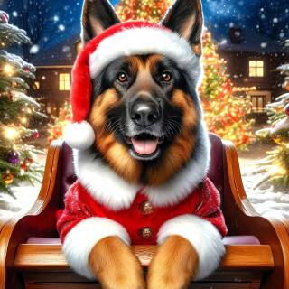 Christmas German Shepherds wallpaper