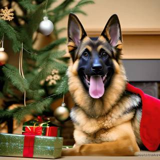 Christmas German Shepherds wallpaper