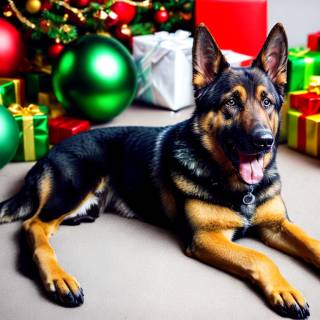 Christmas German Shepherds wallpaper