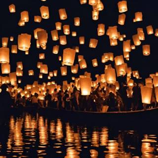 Paper lantern wallpaper