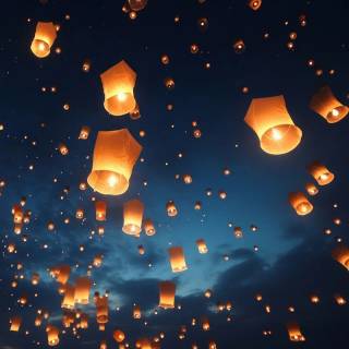 Paper lantern wallpaper