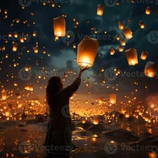 Paper lantern wallpaper