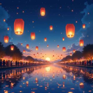 Paper lantern wallpaper