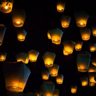 Paper lantern wallpaper