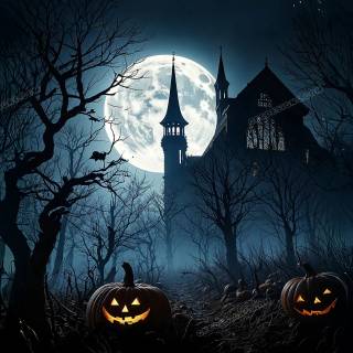 Spooky castle wallpaper