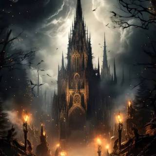 Spooky castle wallpaper
