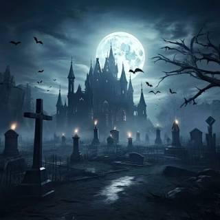 Spooky castle wallpaper