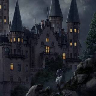 Spooky castle wallpaper