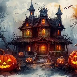 Spooky castle wallpaper