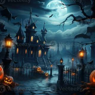 Spooky castle wallpaper