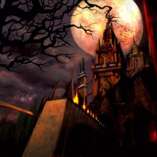 Spooky castle wallpaper