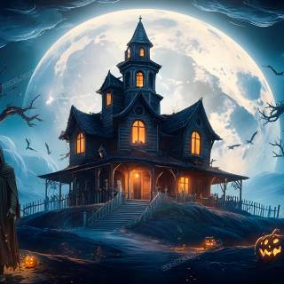 Spooky castle wallpaper