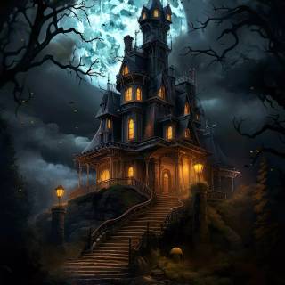 Spooky castle wallpaper