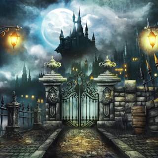 Spooky castle wallpaper
