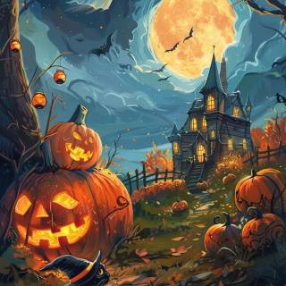 Spooky castle wallpaper