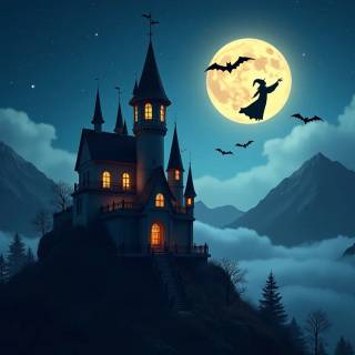 Spooky castle wallpaper