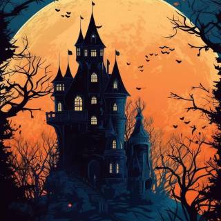 Spooky castle wallpaper