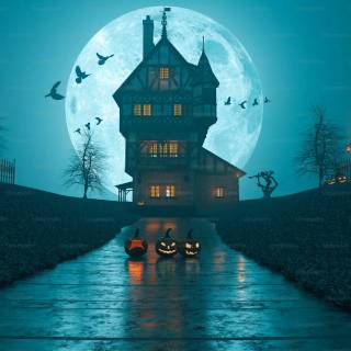 Spooky castle wallpaper