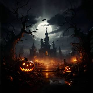 Spooky castle wallpaper