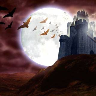 Spooky castle wallpaper