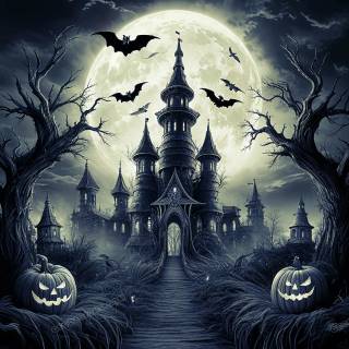 Spooky castle wallpaper