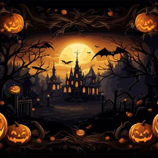 Spooky castle wallpaper