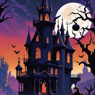 Spooky castle wallpaper
