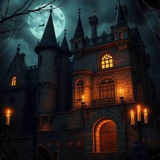Spooky castle wallpaper