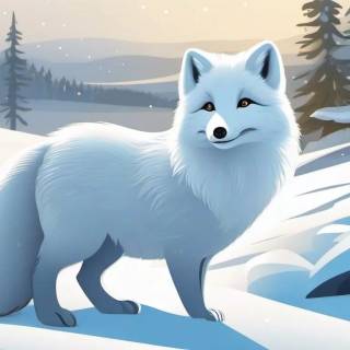 Arctic fox cartoon wallpaper